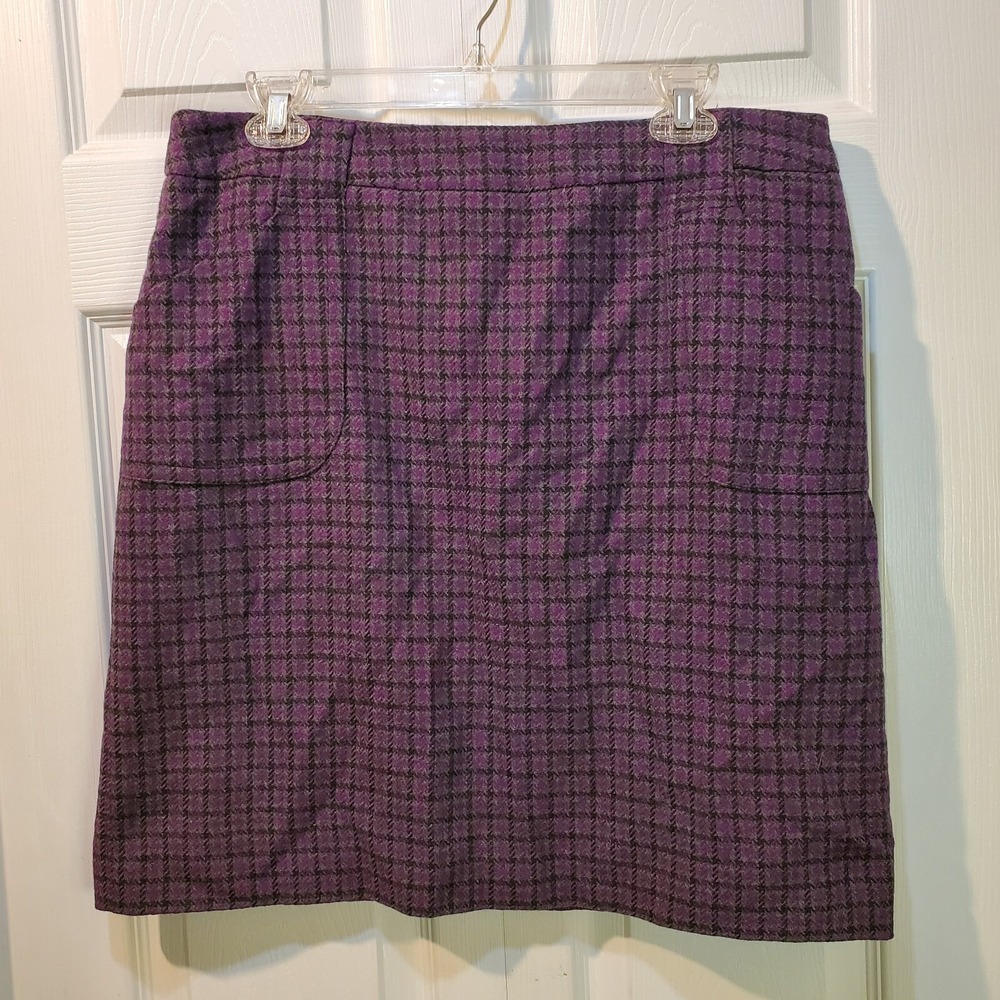 Harold's Purple Wool Tweed Skirt Size‎ 14 Vintage